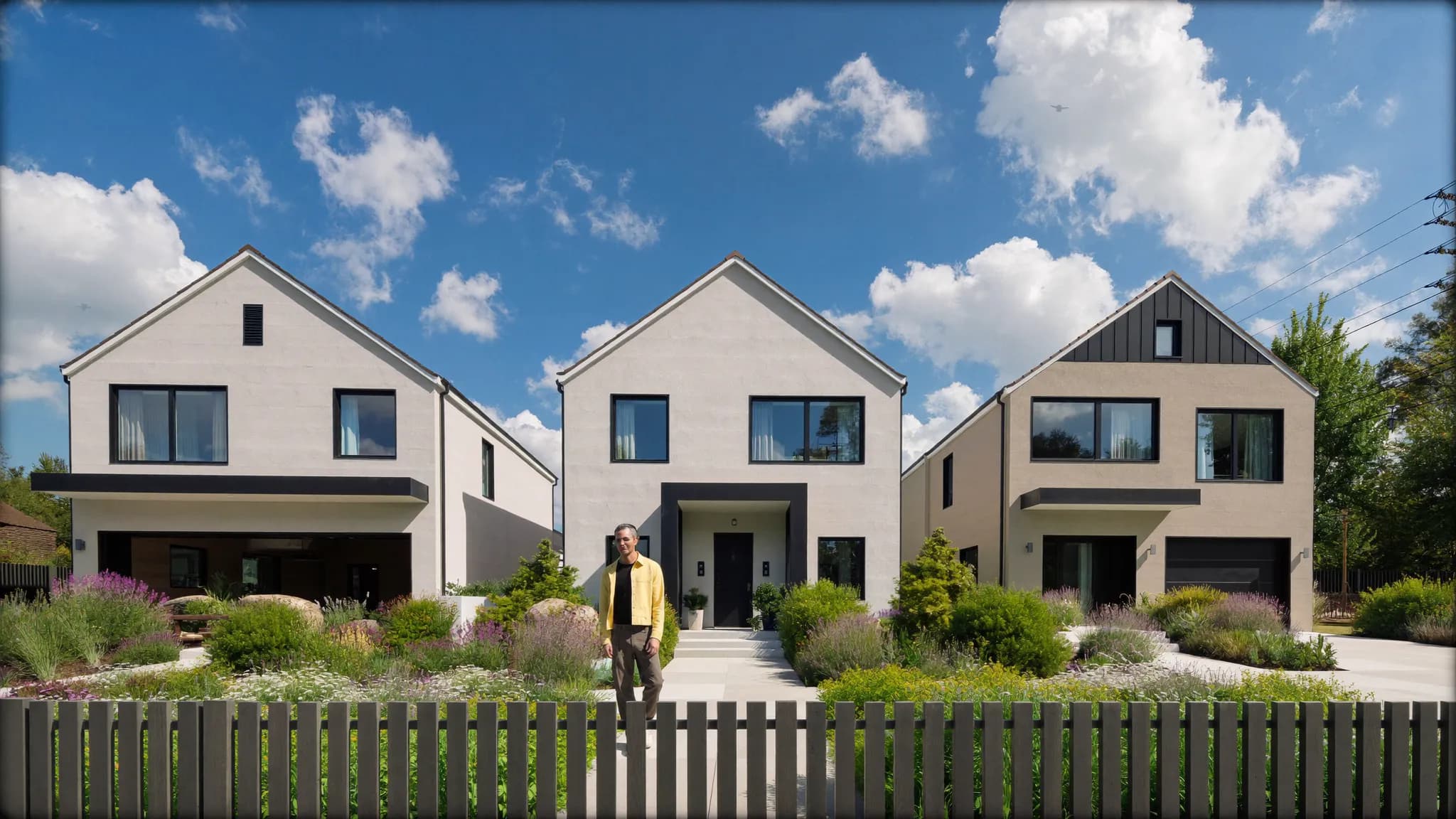 A newly built house on a development, marketed to local first-time buyers under the First Homes scheme.