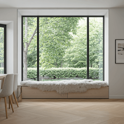 Modern British home interior with large windows and natural light